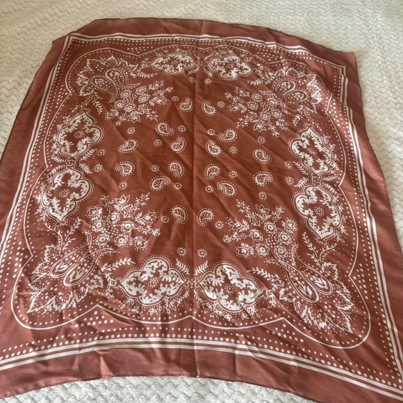 Rust Paisley Bandana Scarf - Picture 3 of 3